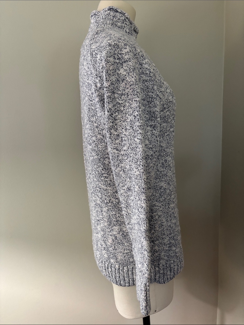 LL Bean Cotton Ragg Sweater, Funnelneck Pullover Size M - Picture 6 of 8